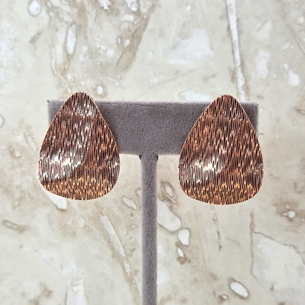 Tempest Textured Drop Shape Contemporary Stud Earrings miloche york womens clothing boutique