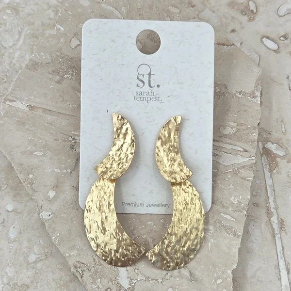 Textured Two Part Fluid Dangle Earrings Miloche York Womens clothing boutique